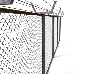 Low Poly Modular Fence 10 Low-poly 3D model