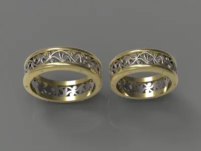 WEDDING RING SET N - 70 3D print model