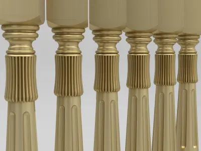 Carved Baluster 3D model 2