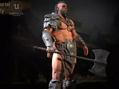 Barbarian Male  Starter Pack Low-poly 3D model