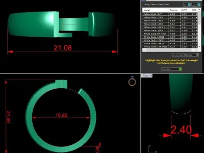 Alphabet Ring L 3D print model