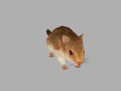 Sand Mouse Low Polygon Art  Animal maus Low-poly 3D model