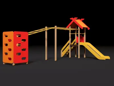 Childrens game complex with a ladder 3D model