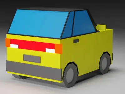 Low-poly car 3D model mini Low-poly 3D model