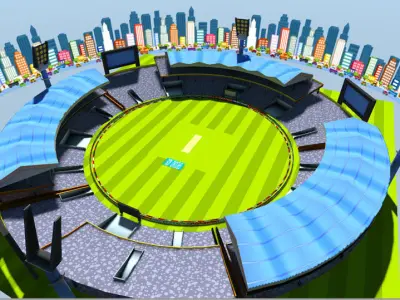Cricket stadium Low-poly 3D model