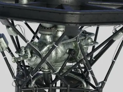RD-108 Rocket engine 3D model