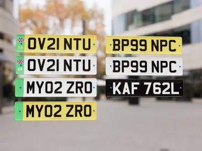 UK Number Plate Low-poly 3D model