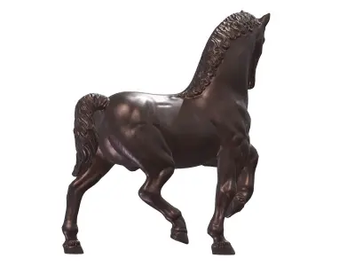 Horse Statue Low Poly PBR Realistic Low-poly 3D model