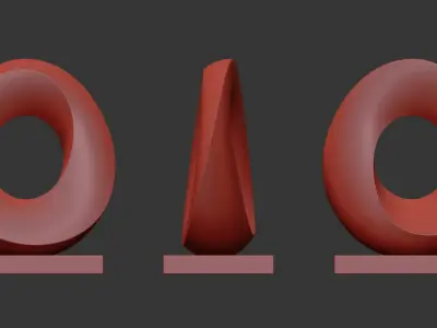 Abstract sculpture Mobius 3D model