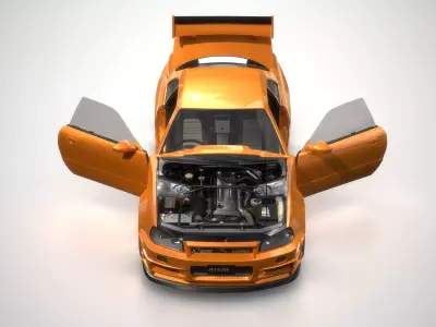 Nissan Skyline R34 GT-R Low-poly 3D model