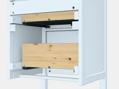 HEMNES Washbasin cabinet with 2 drawers Low-poly 3D model