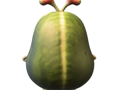 Watermelon Monster Character Low-poly 3D model