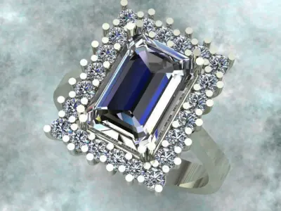 Luxury Diamond Wedding Ring 3D print model