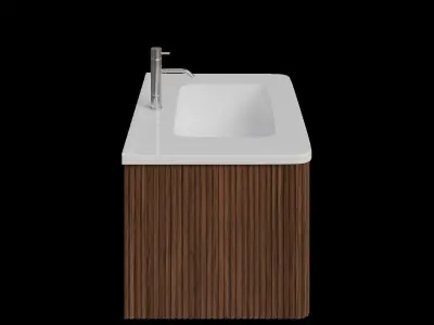 Walnut Bathroom Sink Low-poly 3D model