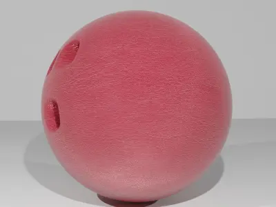 Bowling Ball Red Leather 3D model