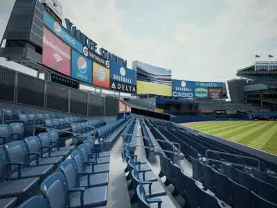 Baseball Stadium Low-poly 3D model