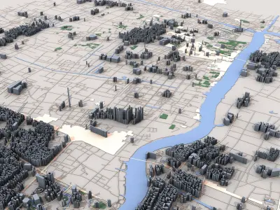 Shanghai City China  3D model