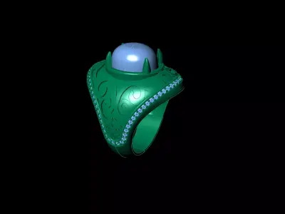 Cabochon Stone Luxury 3D Printable Jewelry Model Mens Ring 3D print model