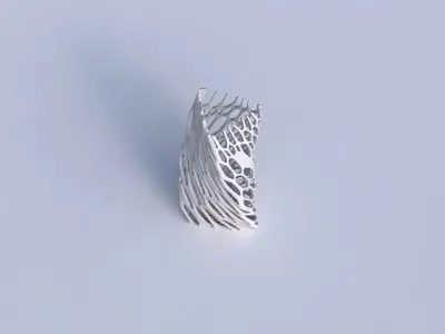 Vase twist triangle with cracked and twisted organic lattice 3D print model