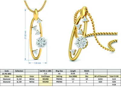 Solitaire Women pendant 3D print model buy