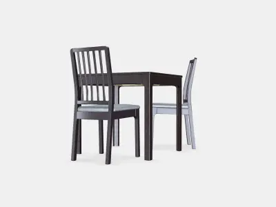 EKEDALEN - EKEDALEN table and 2 chairs Low-poly 3D model
