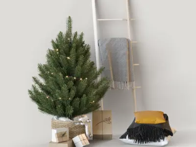 Christmas decorative set 3D model