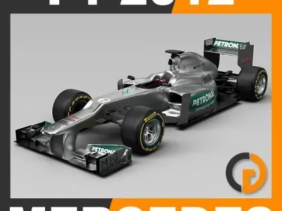 F1 2012 Cars and Helmets 3D model
