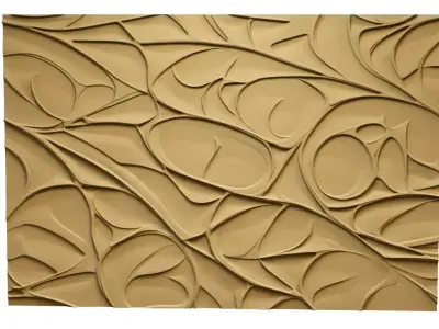 modern panel wall decor set relief stl mural CNC 300  3D model