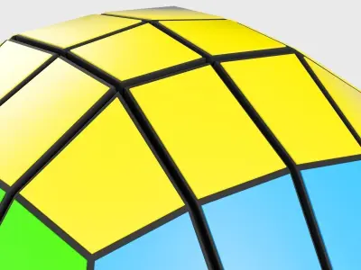 Rubiks cube 4x4x4 ball 3D model
