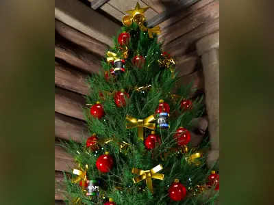 Christmas 3D Pack - Tree - Green and Snow Garlands - PBR 4K-8K 3D model