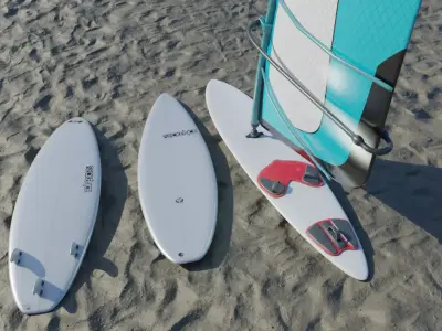 Surfboard Low-poly 3D model