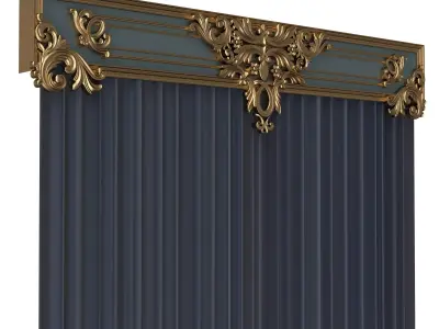 Cornice Classic Curtain 018 Low-poly 3D model
