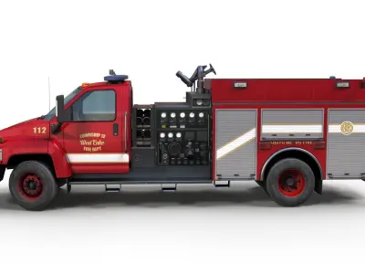 Firetruck Low-poly 3D model