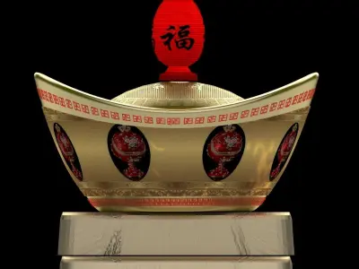 Chinese Gold Ingot  3D model 3
