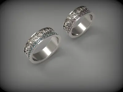 WEDDING RING SET N - 232 3D print model
