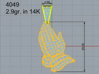 Pray Diamond Pendant 4049 3D print model