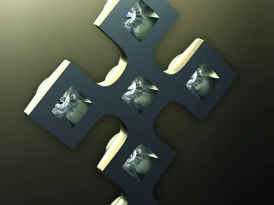 Cross silver with diamonds 3D print model