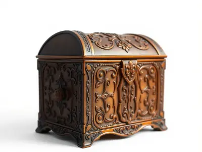 Enchanted Carved Treasure Chest model pack Low-poly 3D model