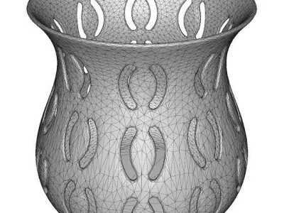 Wooden Flower Vase Low-poly 3D model