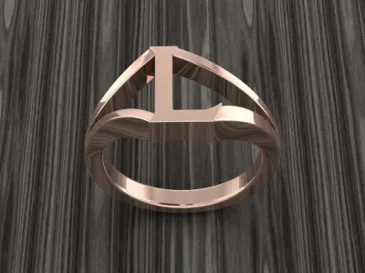 Jewelry Alphabet Ring L 3D print model purchase