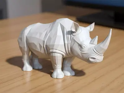Low-Poly Rhino 3D Printable 3D print model