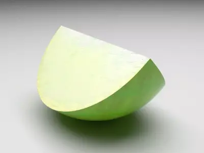 Sliced Green Apple 3D model
