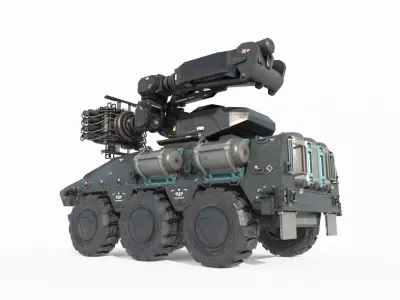 Future sci-fi geomagnetic storm car 3D model