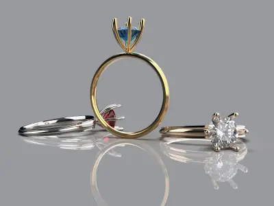 Engagement ring 3D Printable model FREE Free 3D print model