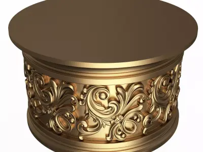 Carved Capital 1305 Low-poly 3D model