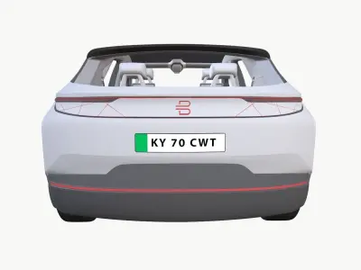 Byton Electric SUV HQ interior Low-poly 3D model