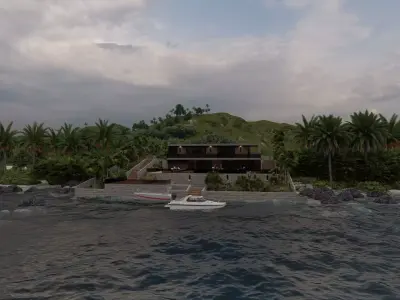 Casa Scene- Beach villa-Modern House 3D model