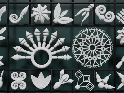 200 ARCHITECTURAL kit bash 3D model decoration ornaments 3D model