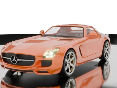 Mercedes-Benz SLS AMG C 197- High Poly 3D Model Blender 3D model