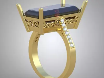 Diamond ring 0506 3D printable model Free 3D print model
